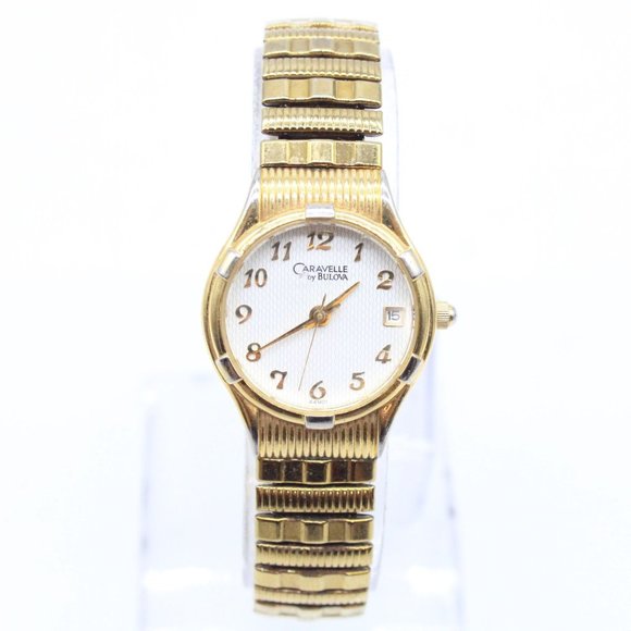 Caravelle By Bulova Watch Womens Gold Tone Stainless Steel Classic White Dial - Picture 1 of 8
